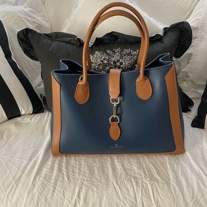 Navy and tan chiara  ferretti purse